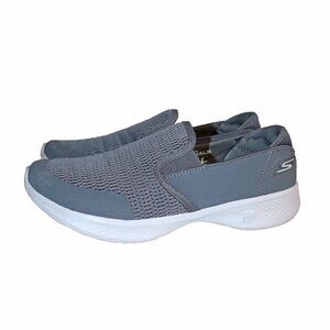Great Skechers Gray with Light Gray Soles GoWalk4 GOGA Max Shoes Size 7.5 GUC